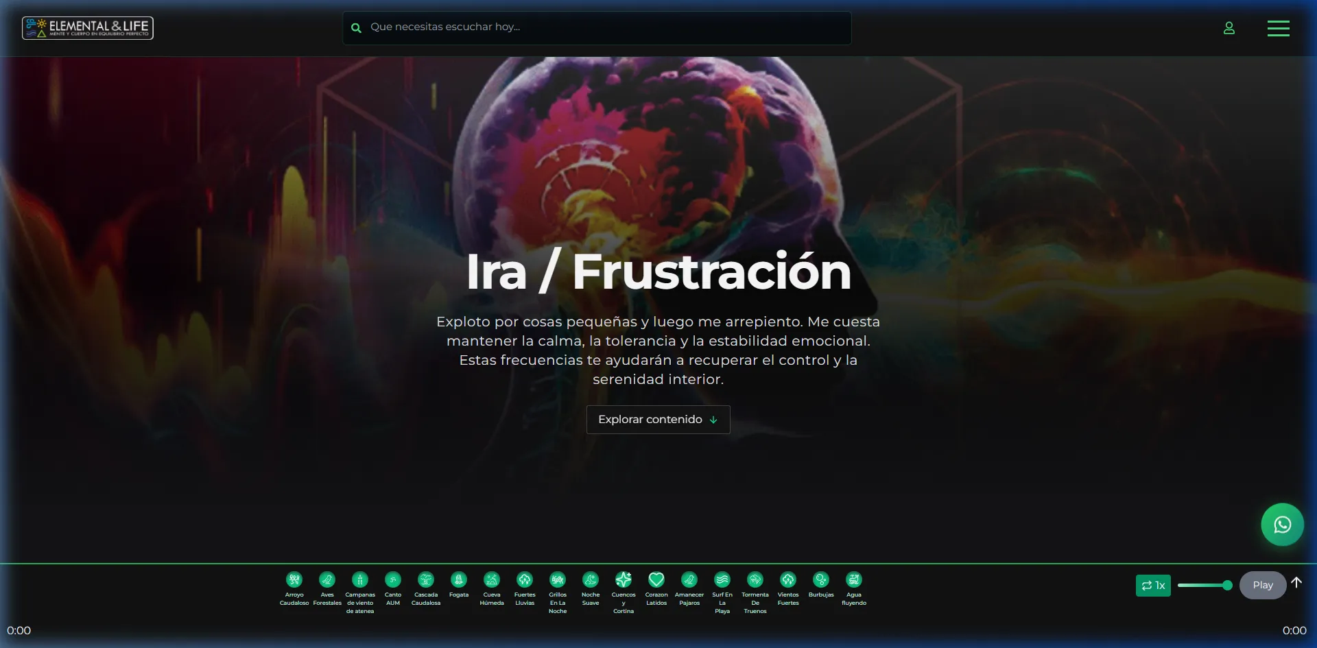 Detalle de una categoría con sus frecuencias.