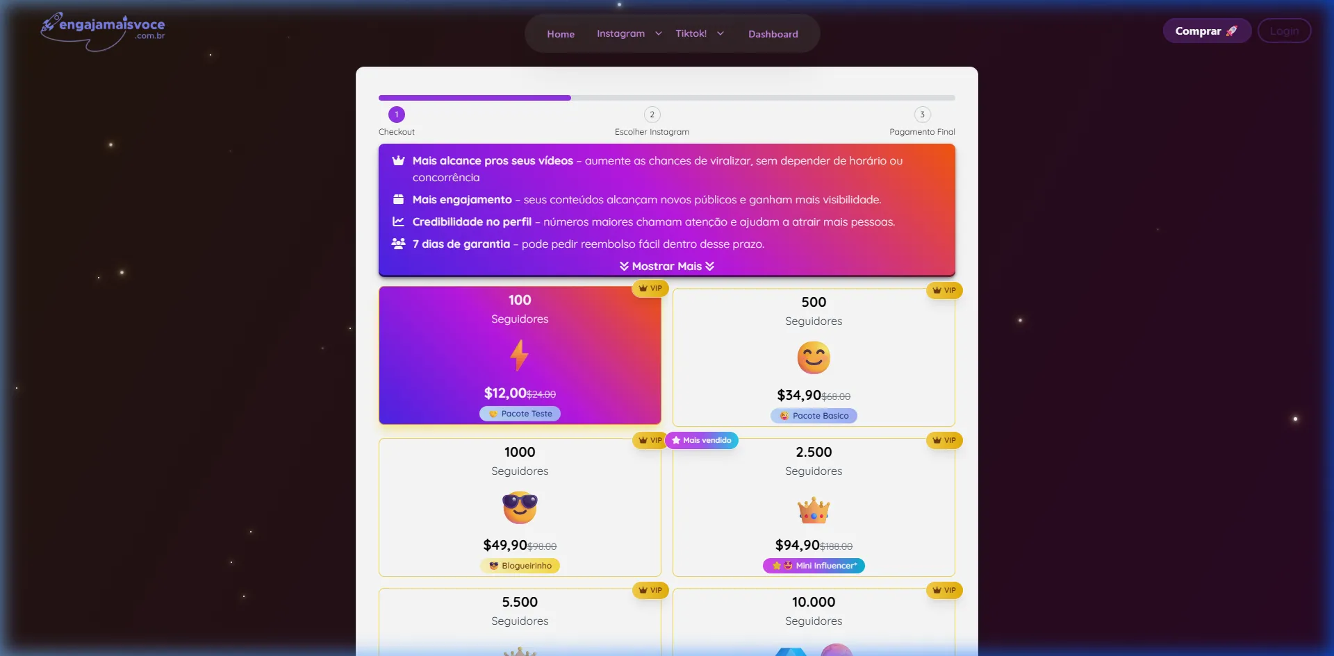 Paso 2 del checkout — ingreso de cuenta pública.